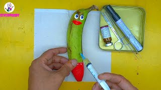 Banana surgery  fruit surgery🍌❤️ foodsurgery fruitsurgery catoon [upl. by Auston529]