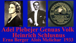 Adel Plebejer Genuas Volk Simon Boccanegra Heinrich Schlusnus Alois Melichar 1933 [upl. by Kronick]