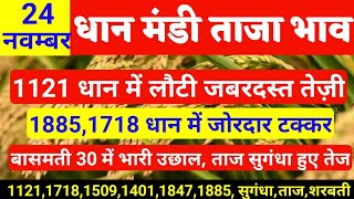 24 नवम्बर धान के धमाकेदार भाव। 11211885 धान में तेजी जारी। 1718 धान में भारी उछाल। धान का मंडी भाव। [upl. by Ylime]