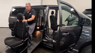 Ride Up Front in Your Wheelchair  How to Remove the Front Passenger Seat from a Dodge Grand Caravan [upl. by Etnovaj]