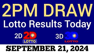 Lotto Result Today 2pm Draw September 21 2024 Swertres Ez2 PCSO Live Result [upl. by Ratna]