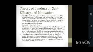 notes of self efficacy theory of self efficacy and motivation by bandura  for all teaching exams [upl. by Rednal185]