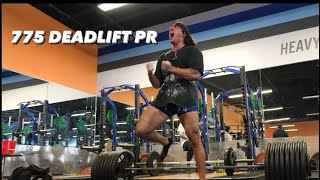 775LBS DEADLIFT PR Work up Conventional [upl. by Adeehsar]