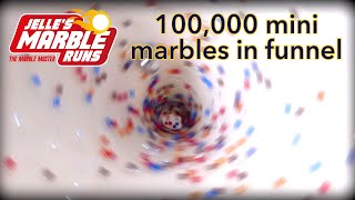 Marble Run 100000 mini marbles in big funnel [upl. by Ahpla]