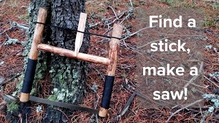 Make this useful bushcraft bucksaw using only your knife [upl. by Hsur]