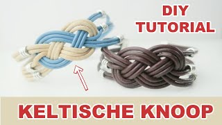 Leren Armband met Keltische Knoop Maken Sieraden Tutorial [upl. by Luella]