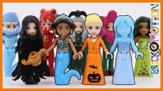 Disney Princesses in Halloween Costumes  LEGO Minidoll Style [upl. by Gorges]