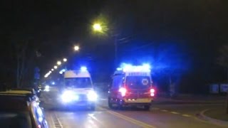 Zamieszki przed komendą Policji w Legionowie  alarmowa mijanka karetek 15032015 [upl. by Dleifyar505]