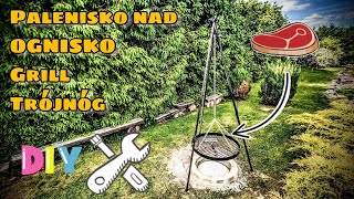 Trójnóg z rusztem GRILL  OGNISKO DiY ogrodowy RUSZT motoQba diy grill ogródek [upl. by Enilekcaj]