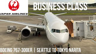 Japan Airlines Business Class Boeing 767300ER  Seattle to Tokyo Narita [upl. by Naval574]