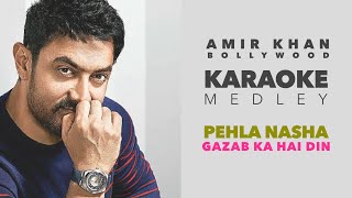 KARAOKE MEDLEY  PEHLA NASHA  GAZAB KA DIN  AMIR KHAN  UDIT NARAYAN  RECREATED [upl. by Jinny]