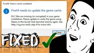 How To Fix Game Cache Error  Missing DLC Files  GTA V Online FiveM [upl. by Dulla]