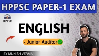 HPPSC PAPER1 ENGLISH REVISION CLASS  Junior Auditor Exam 2024 [upl. by Elatsyrk]