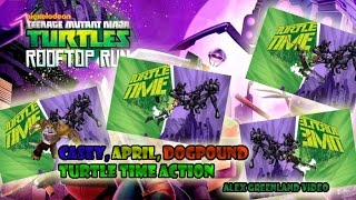 TMNT Rooftop Run  Casey April Dogpound  Turtle Time Action [upl. by Rashida788]