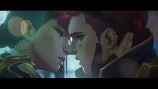 Caitlyn and Vi First Kiss Scene quotPromise me you wont changequot  Arcane Season 2 League of Legends [upl. by Zaslow]