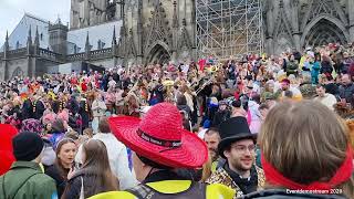 Karneval Köln 2023 vor dem Kölner Dom 11112023 [upl. by Herrick]