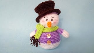 Pupazzo di Neve Amigurumi Uncinetto Tutorial ⛄ Snowman Amigurumi Crochet 🤍 Muneco de Nieve Crochet [upl. by Auop]