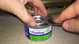 How to use a chafing fuel tin and explanation of how to what it is [upl. by Lorrimer]