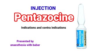 Injection pentazocine  Indications  contra indications anaesthesiawithbabar2576 [upl. by Anidem]