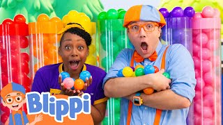 Learn Colors with Blippi in a Fun Ball Pit Game  Blippis Playdate  Educational Videos for Kids [upl. by Acyre]