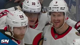 Senators Strike Twice In Under One Minute vs Maple Leafs [upl. by Akiemat285]