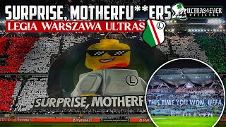 Surprise  Tifo Ultras Legia against UEFA  Oprawa kibiców Legii na meczu z Molde🔥  UECL [upl. by Roel]