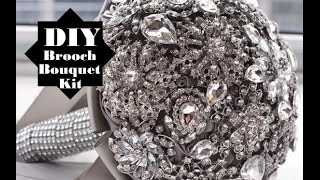 Easy How To DIY Brooch Bouquet Kit Low Cost No Wires Wedding Project [upl. by Ekralc]