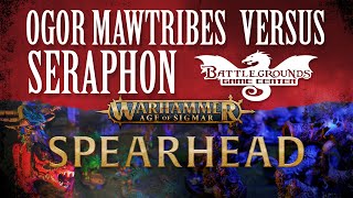 Age of Sigmar Spearhead  Ogor Mawtribes Versus Seraphon [upl. by Cleopatre]