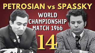 Tigran Petrosian vs Boris Spassky  World Championship Match 1966  Round 14 [upl. by Ahsiekar]