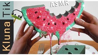 FLORAL FOAM WATERMELON for LUNCH  Kluna Tik Dinner  ASMR eating sounds no talk espuma floral [upl. by Aihseuqal]