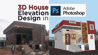 3D House Elevation Design in Photoshop How to make Quick Design for your House in Adobe Photoshop [upl. by Weisberg]