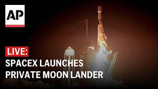 LIVE SpaceX launches private moon lander for Intuitive Machines [upl. by Lleon144]