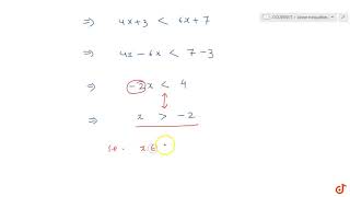 Solve the inequalities for real x  4x  3 lt 6x  7 [upl. by Barbey406]