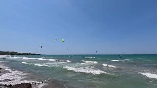 Mastichari on a windy day  kitesurfers [upl. by Polik938]