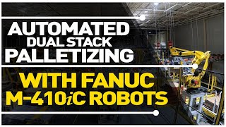 DualStack Automated Palletizing System featuring FANUC robots Courtesy of Strongpoint Automation [upl. by Ccasi]