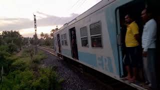 37377 UP HOWRAH GOGHAT LOCAL TRAIN CROSSING WITH 3PHASE ICF MEDHA RAKE DEPART TARAKESWAR STATION [upl. by Arimlede]