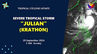 Press Briefing Severe Tropical Storm JulianPH KRATHON 1100 AM Update September 29 2024 Sunday [upl. by Gerianna]