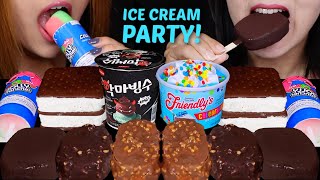 ASMR ICE CREAM PARTY BIRTHDAY CAKE CUP CHOCOLATE MOUSSE CUP DOVE ICE CREAM PUSH POP ICE CREAM 먹방 [upl. by Plafker]