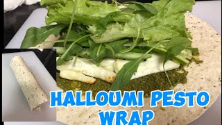 HEALTHY BREAKFASTHALLOUMI PESTO WRAP QUICK amp EASY RECIPE [upl. by Aneladgam]