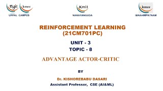 UNIT  3ADVANTAGE ACTORCRITIC [upl. by Eey60]