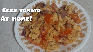 Eggs amp Tomato Recipeat home [upl. by Nylodam580]