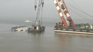 China Hoists Part of Capsized Ship out of Water [upl. by Onitrof998]