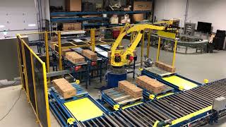 4 Lane Fanuc Robot Palletizing System [upl. by Yahs]