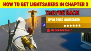 How to Get Lightsabers in Fortnite Chapter 2  Lightsabers are back in fortnite All Locations [upl. by Balough942]