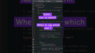 lazy vs lateinit in kotlin When to use which one Learn kotlin kotlin kotlindeveloper [upl. by Gan]