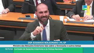 Após volta dos EUA Eduardo Bolsonaro expõe verdades ao corpo de relações internacionais [upl. by Annaxor222]