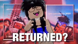 MOST INFAMOUS ROBLOX TIKTOKER HAS RETURNED Roblox Adorree TikTok Situation [upl. by Ignazio439]