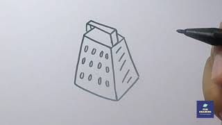 How to Draw Cheese Grater  Step by Step [upl. by Nitfa380]