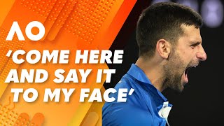 Novak Djokovic’s emotional OUTBURST at heckling fan 2024 Australian Open  Wide World of Sports [upl. by Marcille299]