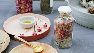 How to Make Dried Floral Bath Salts  Sunset [upl. by Nossyla632]